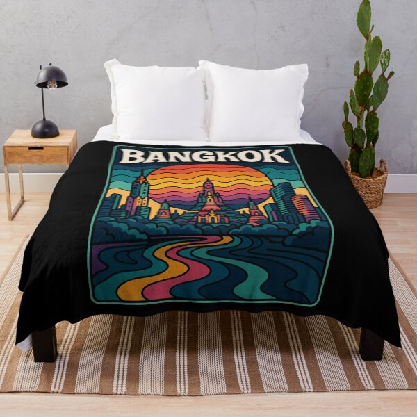 Item preview, Bangkok Thailand Retro Trippy Art Travel designed and sold by TomFrontierArt.
