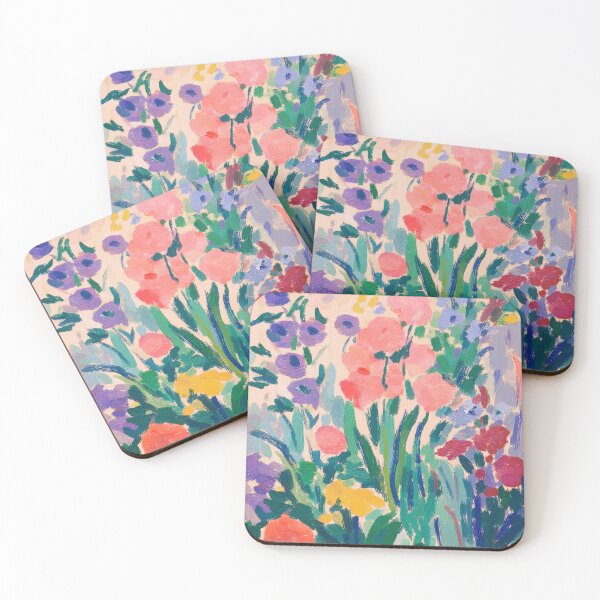 Item preview, A colorful sea of flowers: Abstract impasto work designed and sold by ArtHouseNiklas.