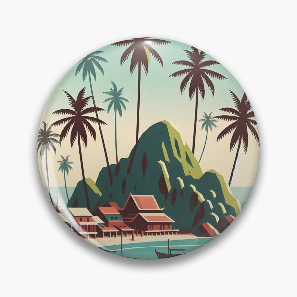 Item preview, Serene Minimalist Illustration of Ko Samui Island, Thailand designed and sold by inkNext.