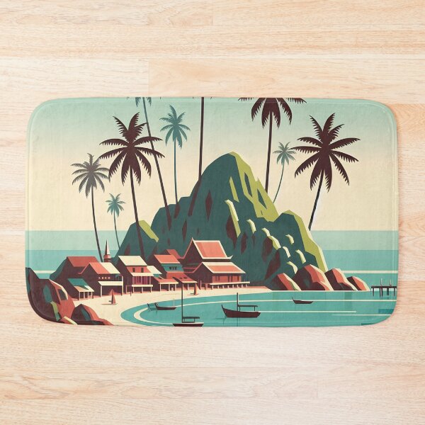 Item preview, Serene Minimalist Illustration of Ko Samui Island, Thailand designed and sold by inkNext.