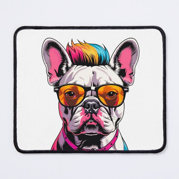 Aperçu de l'œuvre Portrait de bouledogue français punk créée et vendue par Spectral2.
