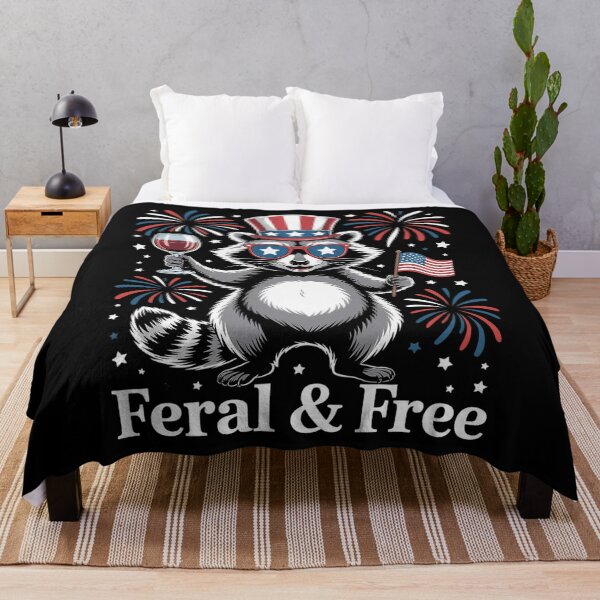Item preview, Feral Free Patriotic Racoon Feral And Free 4Th July designed and sold by HeinzanoWeno.