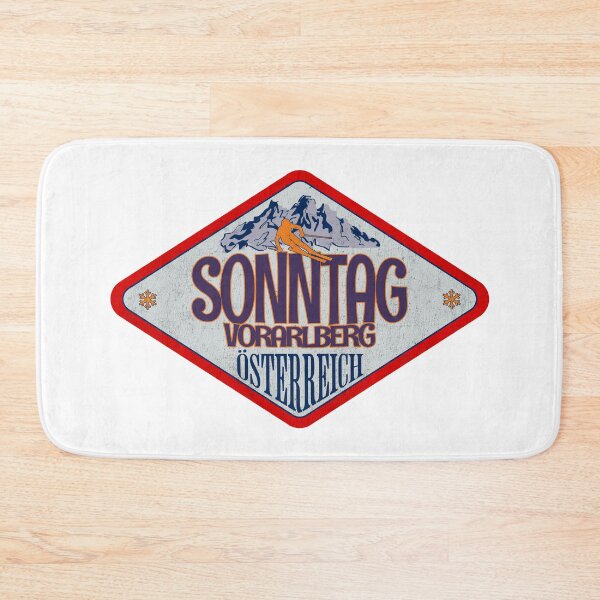 Artikelvorschau, Sonntag, Vorarlberg, Österreich, Österreich, Vintage-Skiabzeichen-Design entworfen und verkauft von Wanderful-roads.