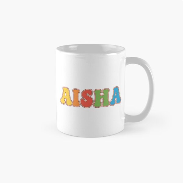 Item preview, ❤️ Aisha Personalized Name Wavy Retro Shirt, Coffee Mug, Sticker Gift designed and sold by HelixPedia.