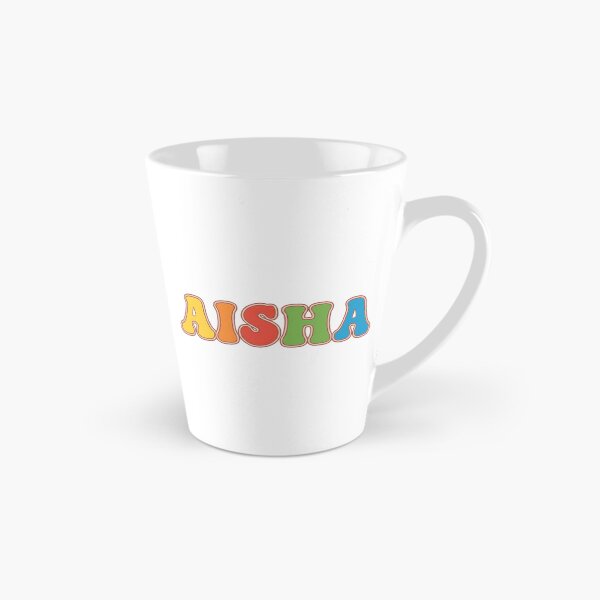 Item preview, ❤️ Aisha Personalized Name Wavy Retro Shirt, Coffee Mug, Sticker Gift designed and sold by HelixPedia.