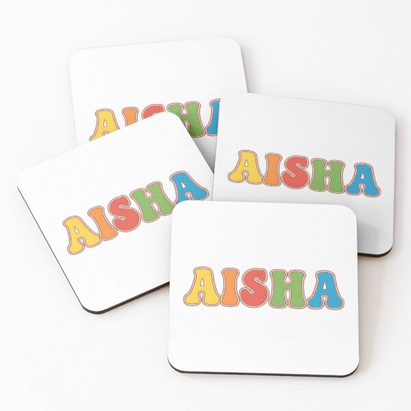 Item preview, ❤️ Aisha Personalized Name Wavy Retro Shirt, Coffee Mug, Sticker Gift designed and sold by HelixPedia.
