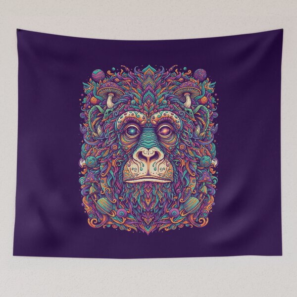 Item preview, Trendy Psychedelic Ape – Monkey Art Print designed and sold by Mindwork Creative Arts.