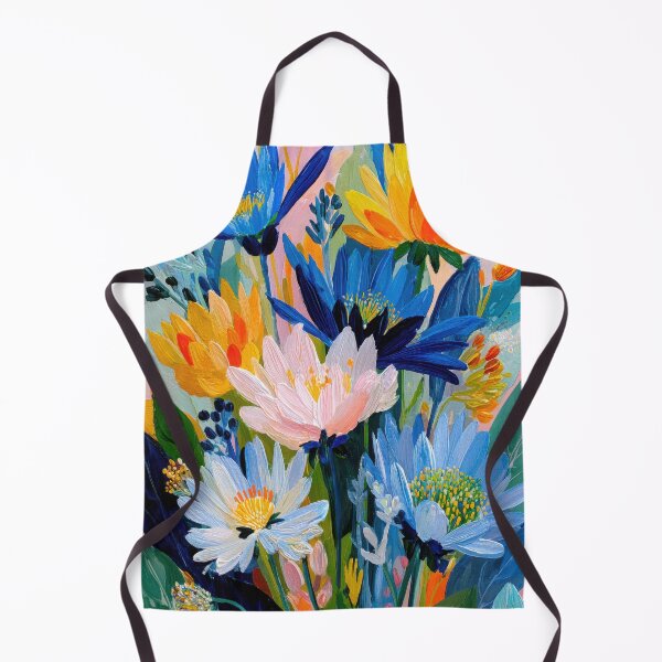 Artikelvorschau, Abstraktes Blumenbouquet: Blau & Gelb auf Rosa entworfen und verkauft von ArtHouseNiklas.