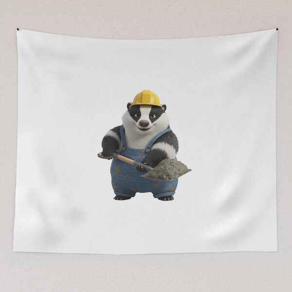 Item preview, Cute Badger Construction Worker Builder With Shovel designed and sold by vk09.