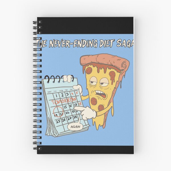 Item preview, Funny Pizza Diet Procrastination Illustration – Never Ending Diet Saga designed and sold by Popstudio85.