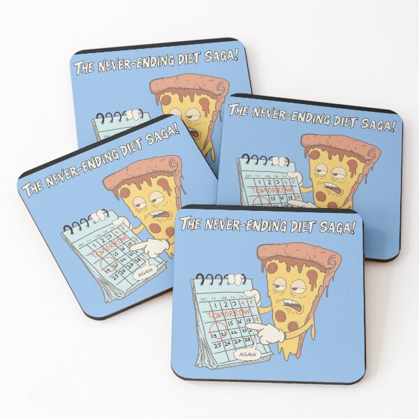 Item preview, Funny Pizza Diet Procrastination Illustration – Never Ending Diet Saga designed and sold by Popstudio85.