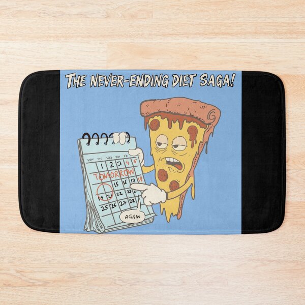 Item preview, Funny Pizza Diet Procrastination Illustration – Never Ending Diet Saga designed and sold by Popstudio85.