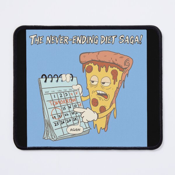 Item preview, Funny Pizza Diet Procrastination Illustration – Never Ending Diet Saga designed and sold by Popstudio85.