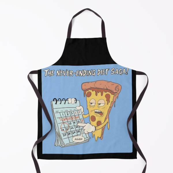 Item preview, Funny Pizza Diet Procrastination Illustration – Never Ending Diet Saga designed and sold by Popstudio85.