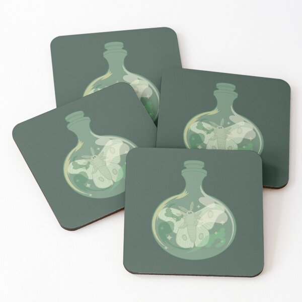 Item preview, Luna Moth in a Green Bottle designed and sold by SKETCHYANDGRAPHIC.