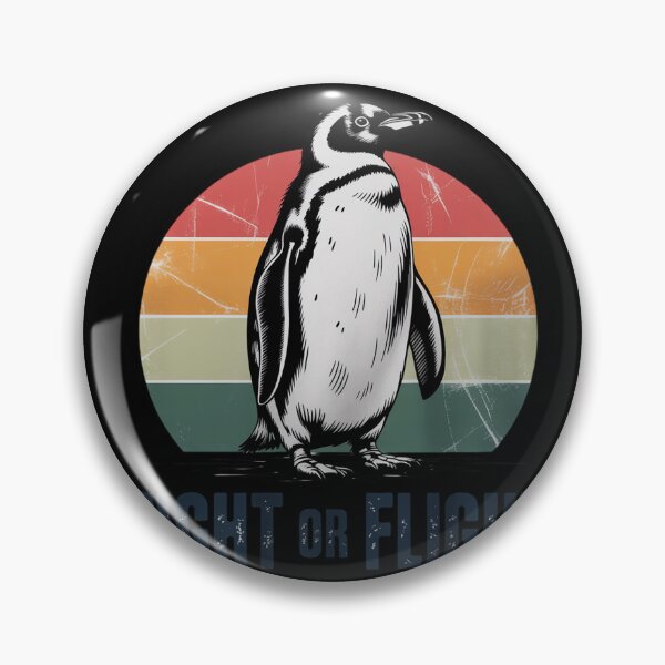 Item preview, Penguin Pun Fight Or Flight Vintage  designed and sold by RuthGAArt.