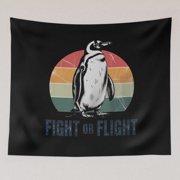 Item preview, Penguin Pun Fight Or Flight Vintage  designed and sold by RuthGAArt.