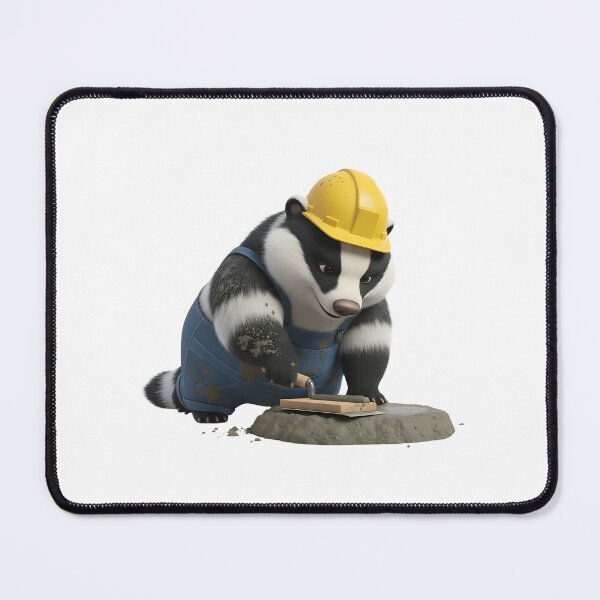 Item preview, Cute Badger Mason Finishing Concrete With Trowel designed and sold by vk09.
