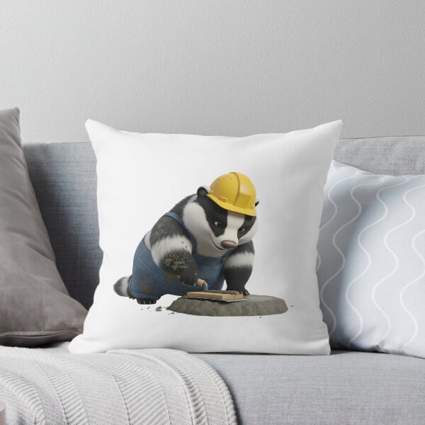 Item preview, Cute Badger Mason Finishing Concrete With Trowel designed and sold by vk09.
