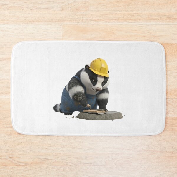 Item preview, Cute Badger Mason Finishing Concrete With Trowel designed and sold by vk09.