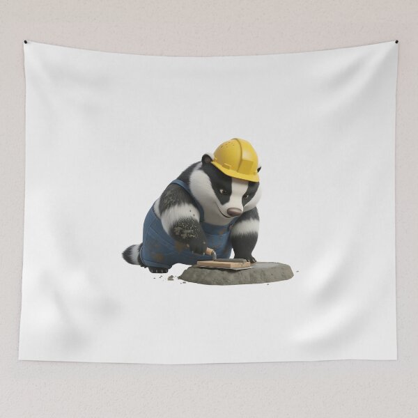Item preview, Cute Badger Mason Finishing Concrete With Trowel designed and sold by vk09.