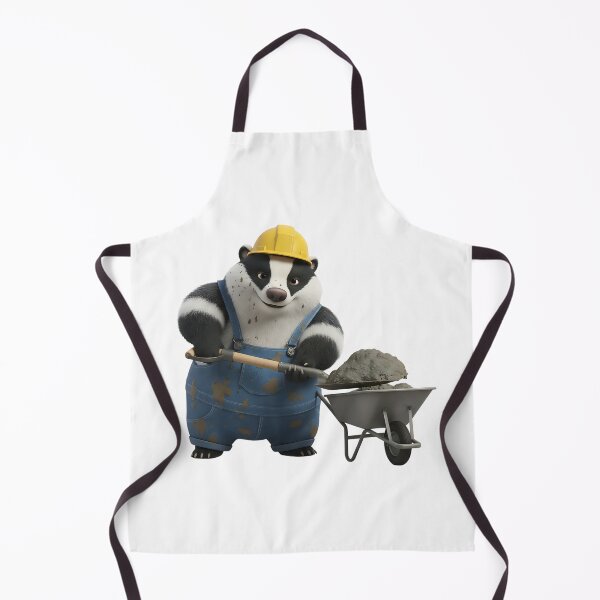 Item preview, Cute Badger Construction Worker With Wheelbarrow Shovel designed and sold by vk09.