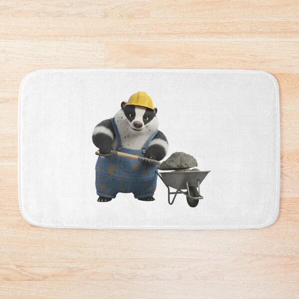 Item preview, Cute Badger Construction Worker With Wheelbarrow Shovel designed and sold by vk09.