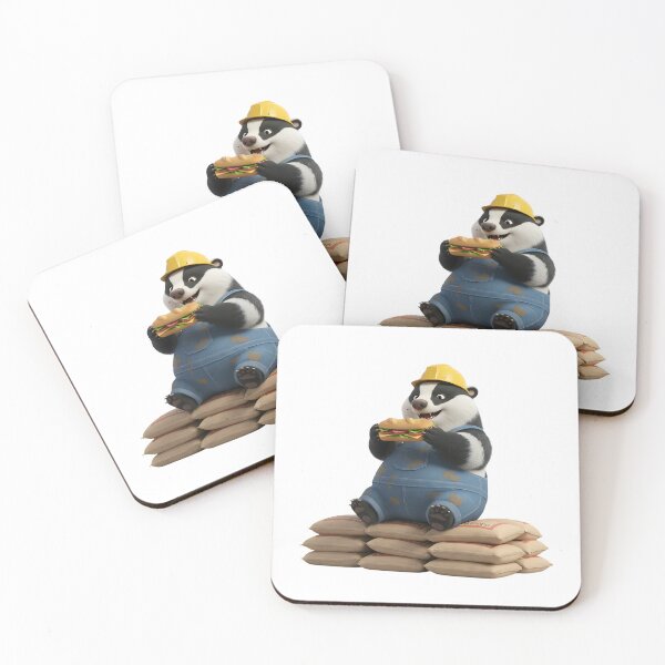 Item preview, Cute Badger Construction Worker Eating Sandwich Lunch Break designed and sold by vk09.
