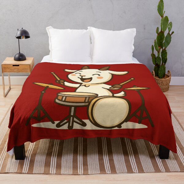 Item preview, Drummer Goat Cartoon – Pygmy Goat Playing Drums designed and sold by Ivy-Triggs.