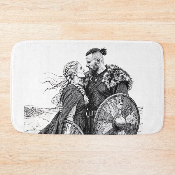 Item preview, Viking Shieldmaiden and Warrior Romantic Illustration designed and sold by The KarmIQsphere Collective.