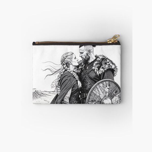 Item preview, Viking Shieldmaiden and Warrior Romantic Illustration designed and sold by The KarmIQsphere Collective.