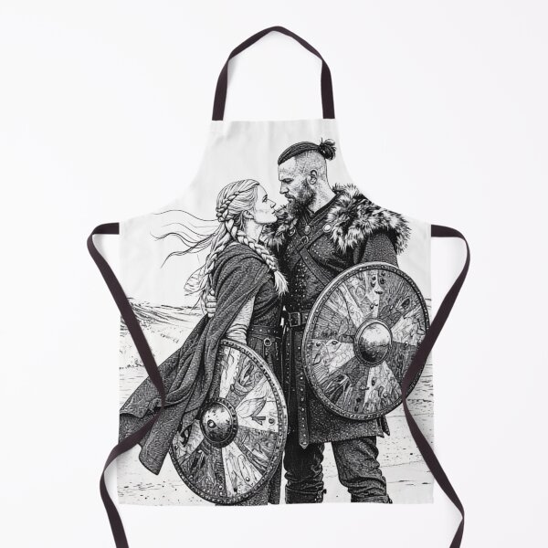Item preview, Viking Shieldmaiden and Warrior Romantic Illustration designed and sold by The KarmIQsphere Collective.