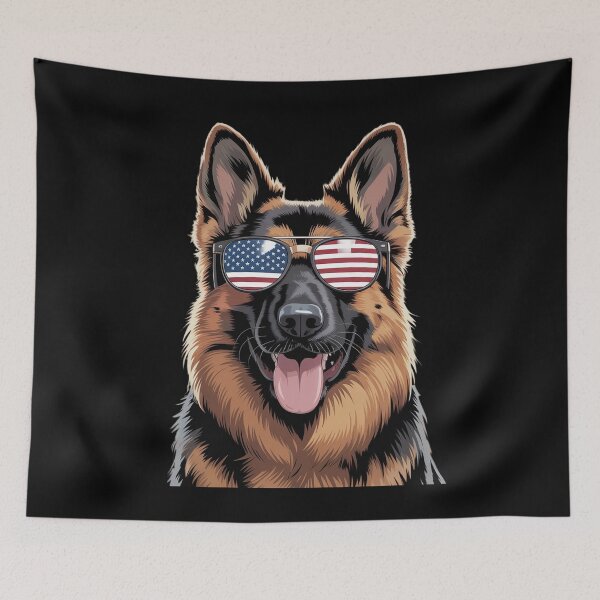 Item preview, German Shepherd Dog America Flag 4th of July USA Patriotic  designed and sold by MarryIsMonth.
