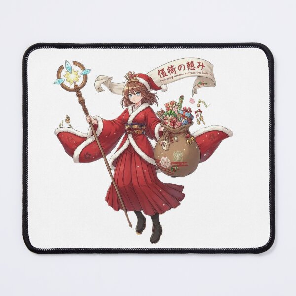 Item preview, Anime Christmas Girl in Santa Kimono – Cozy Magical Winter Fantasy Art Gift for Anime Fans designed and sold by wellie-chic.