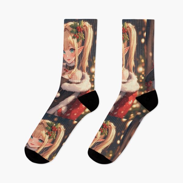 Item preview, Anime elf girl celebrating Christmas designed and sold by ArtsJulian.