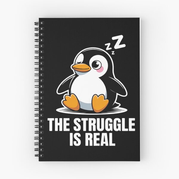 Item preview, Tired Penguin Pyjama Lazy Penguin The Struggle Is Real  designed and sold by RuthGAArt.