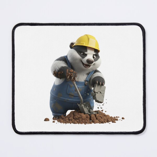 Item preview, Cute Badger Construction Worker Digging With Shovel designed and sold by vk09.