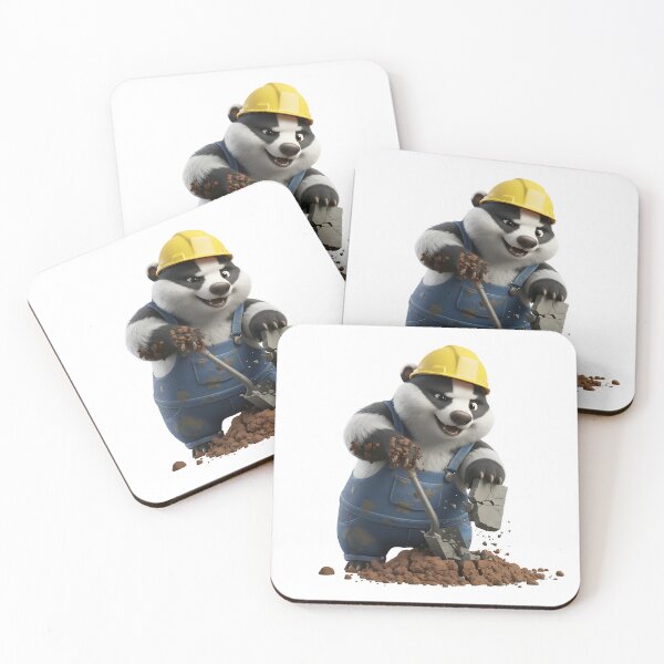 Item preview, Cute Badger Construction Worker Digging With Shovel designed and sold by vk09.