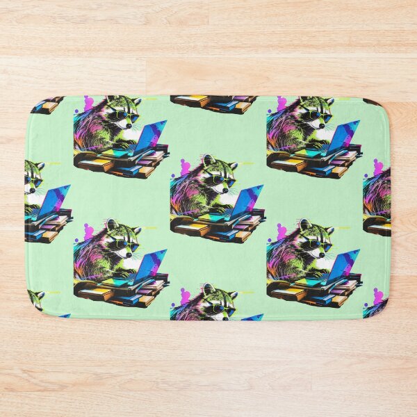 Item preview, Cyberpunk Raccoon Programmer Glitch Art | Neon 80s Synthwave Hacker Design designed and sold by Cherrydora.