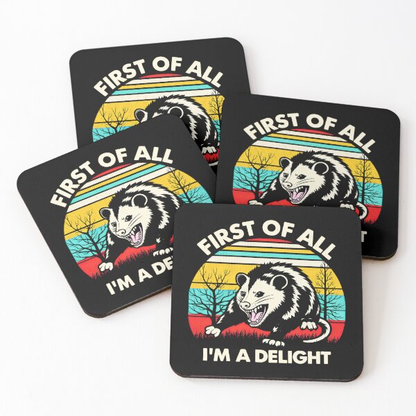 Item preview, Retro First of All I'm A Delight Funny Saying Sarcastic Opossum designed and sold by gear-posters.