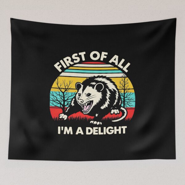 Item preview, Retro First of All I'm A Delight Funny Saying Sarcastic Opossum designed and sold by gear-posters.