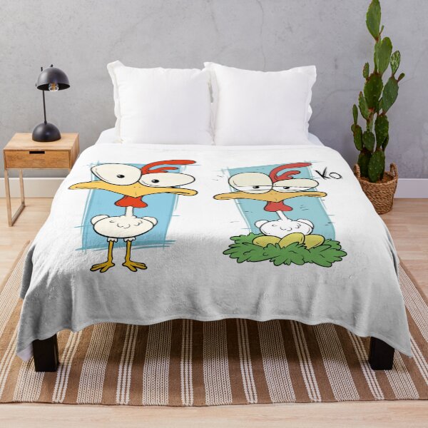 Item preview, Funny Cartoon Chicken Duo - Surprised and Tired Hen on Eggs Humor Design designed and sold by DesignArtist.ia.