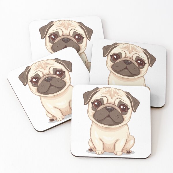 Item preview, Pastel Pug — Cute Dog Breed Illustration designed and sold by Malfinio.