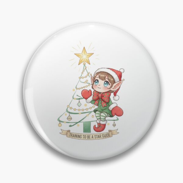 Item preview, Chibi Christmas Elf with Star Tree – Adorable Kawaii Holiday Art Gift for Christmas Lovers designed and sold by wellie-chic.