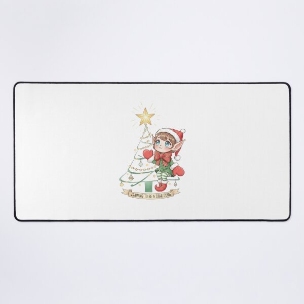 Item preview, Chibi Christmas Elf with Star Tree – Adorable Kawaii Holiday Art Gift for Christmas Lovers designed and sold by wellie-chic.