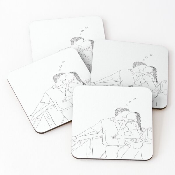Item preview, Kissing on the Bridge Minimal Line Art Couple – Cute Romance Sketch Sticker & Tee designed and sold by POD DYNASTY | Original Print On Demand T-Shirt Graphics.
