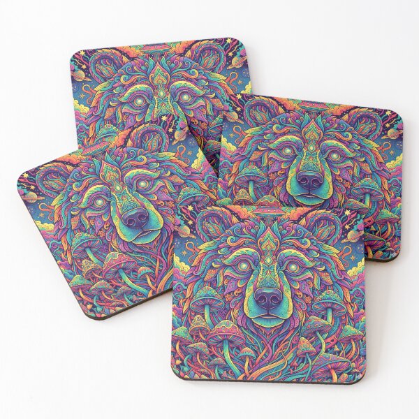 Item preview, Psychedelic Bear – Trendy Animal Art Print designed and sold by Mindwork Creative Arts.