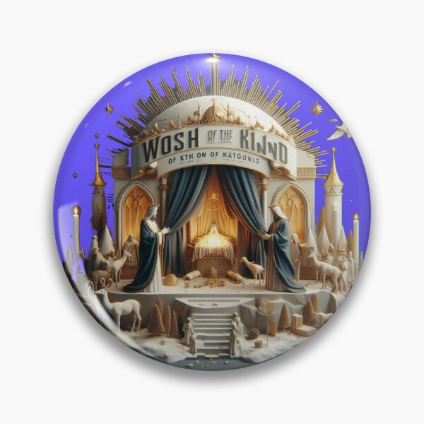 Item preview, Worship of the King of All Nations – 3D Nativity Adoration Label , designed and sold by PaintMeWorld.