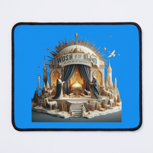 Item preview, Worship of the King of All Nations – 3D Nativity Adoration Label , designed and sold by PaintMeWorld.