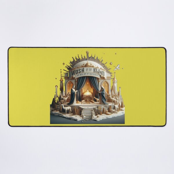Item preview, Worship of the King of All Nations – 3D Nativity Adoration Label , designed and sold by PaintMeWorld.